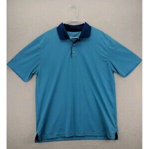 Brooks Brothers Two Tone Blue Performance Polo Mens XL Short Sleeve Breathable